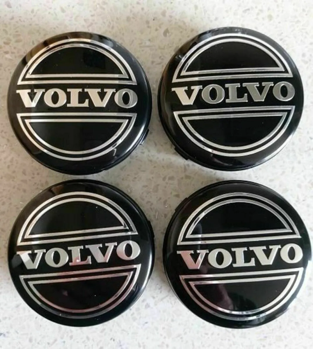 4 x Volvo Centre Caps (All Black) FREE POST - Image 1