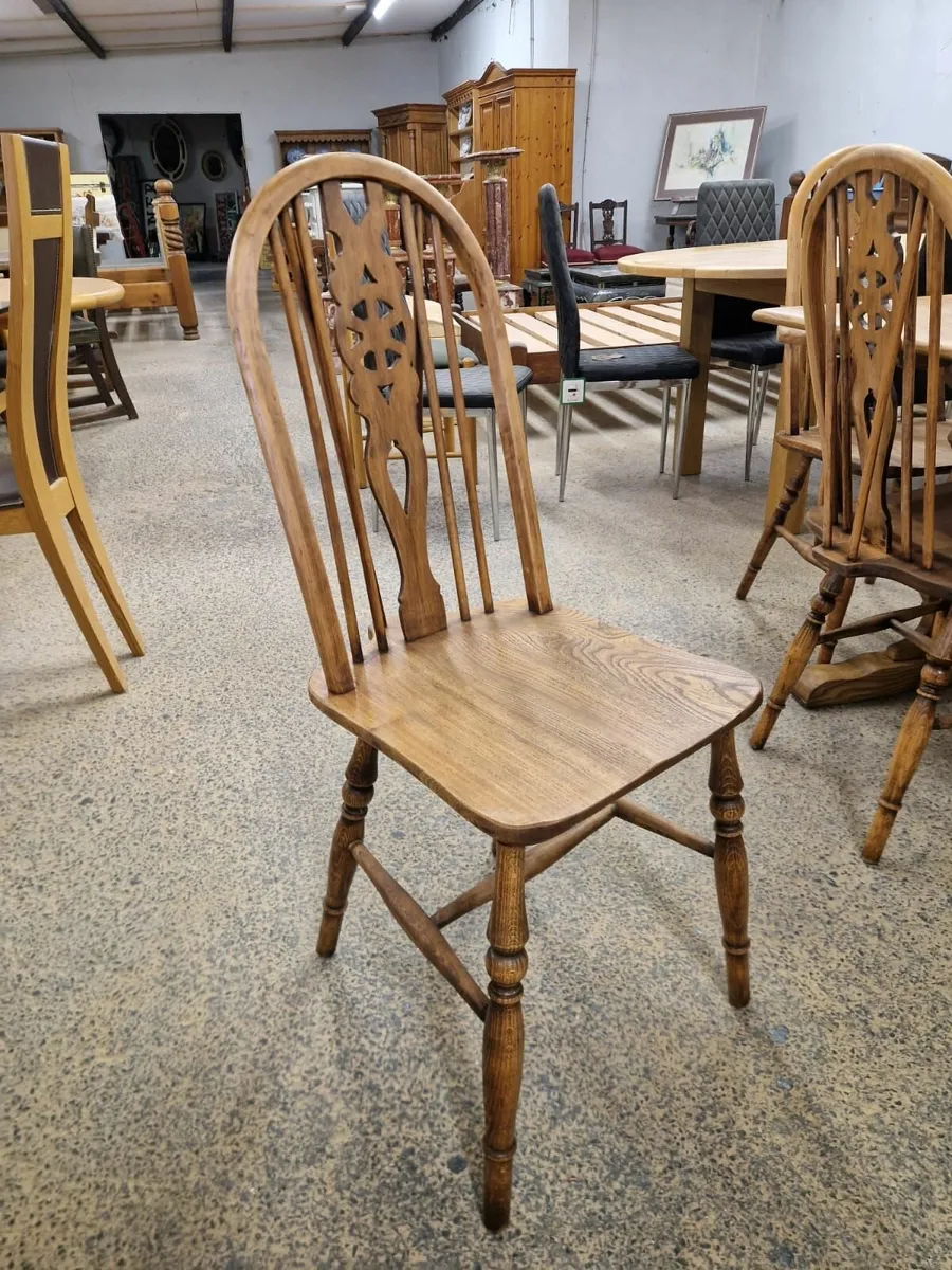 Vintage old charm oak table, 6 chairs - Image 4