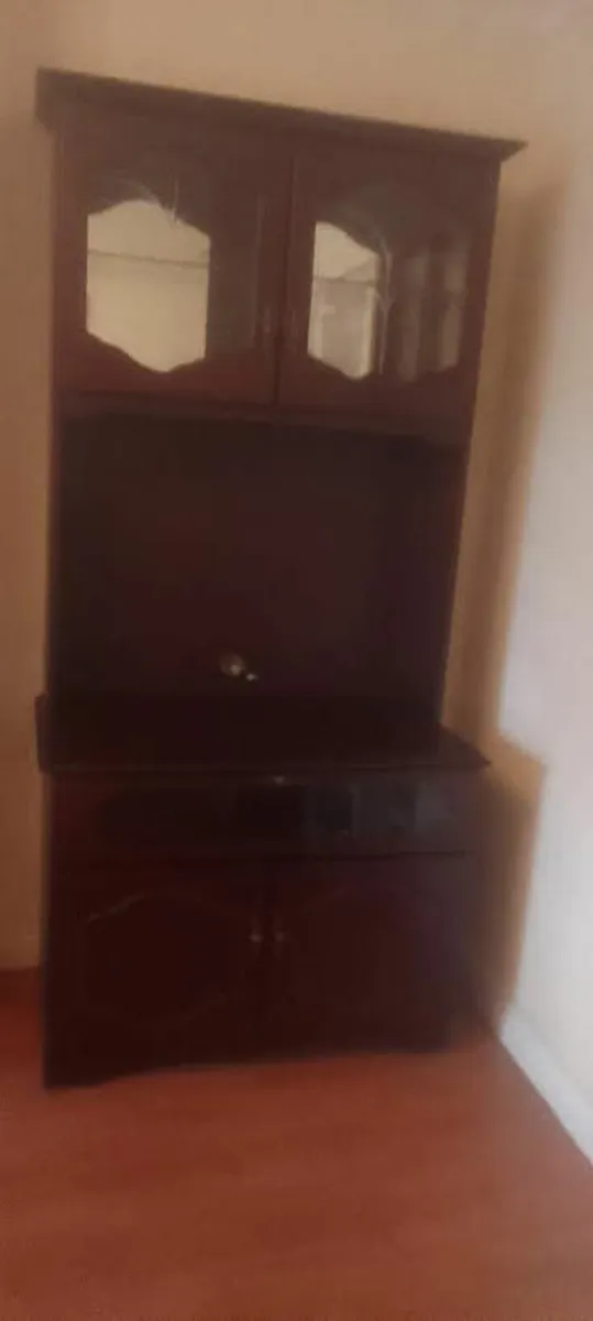 Cabinet with mirror and glass doors