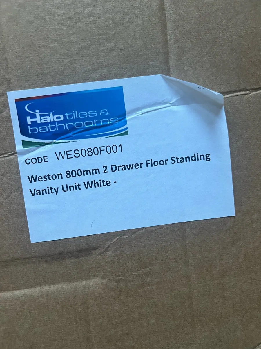 800mm 2 drawer vanity unit with sink brand new - Image 1