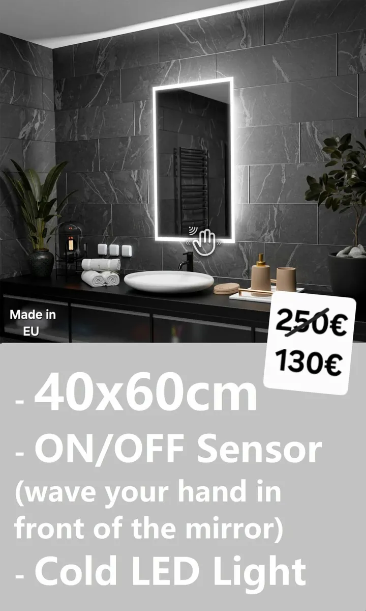 LED Bathroom Mirror 40x60cm - Image 1