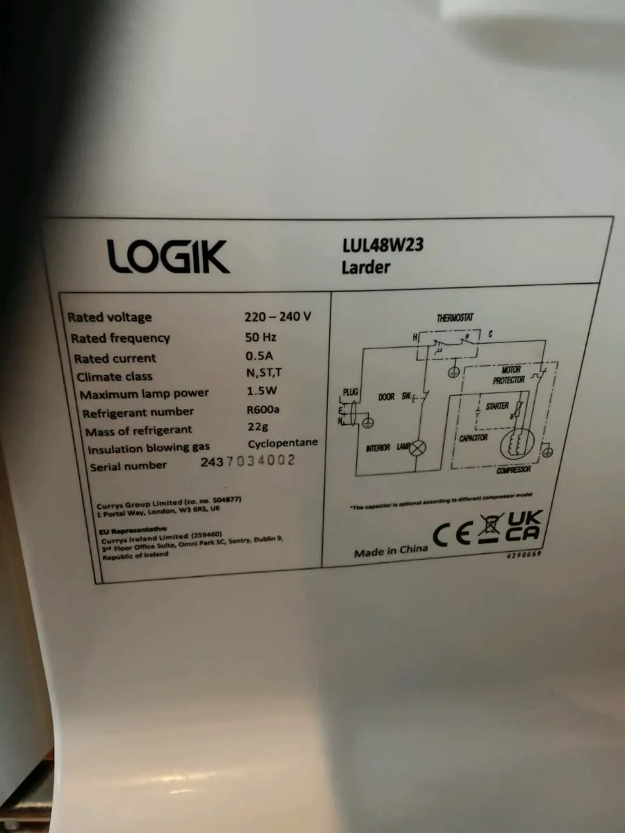 Slim larder fridge - Image 4