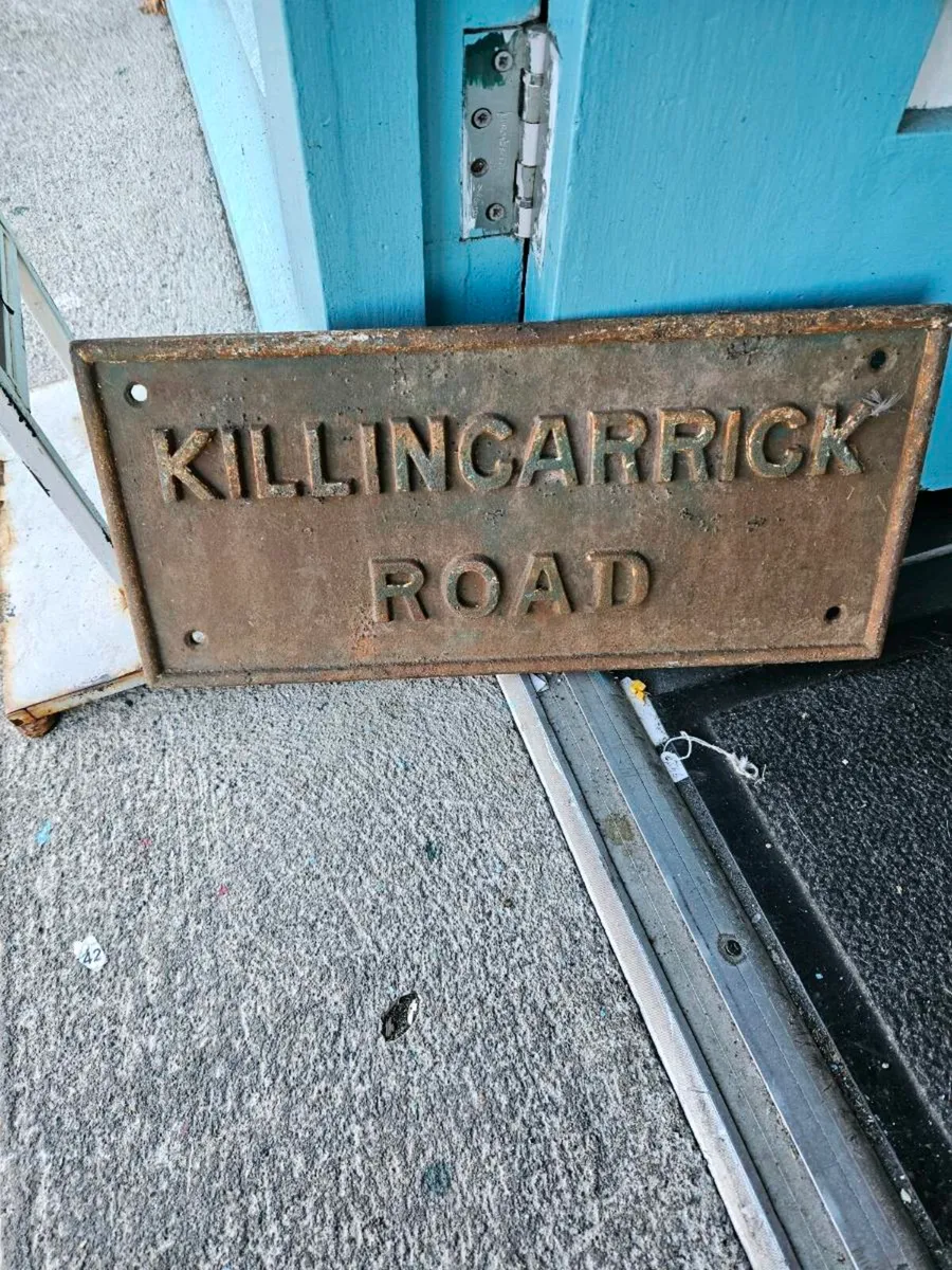 Vintage Cast Iron Sign Killincarrick Road - Image 2