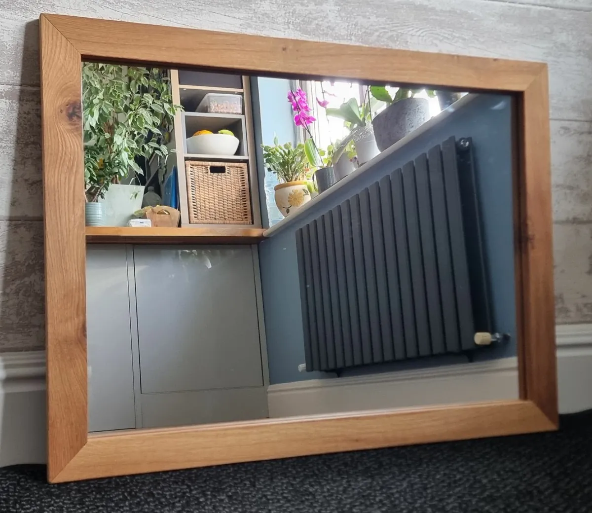 Bathroom Vanity Mirror Wood Oak - Image 1