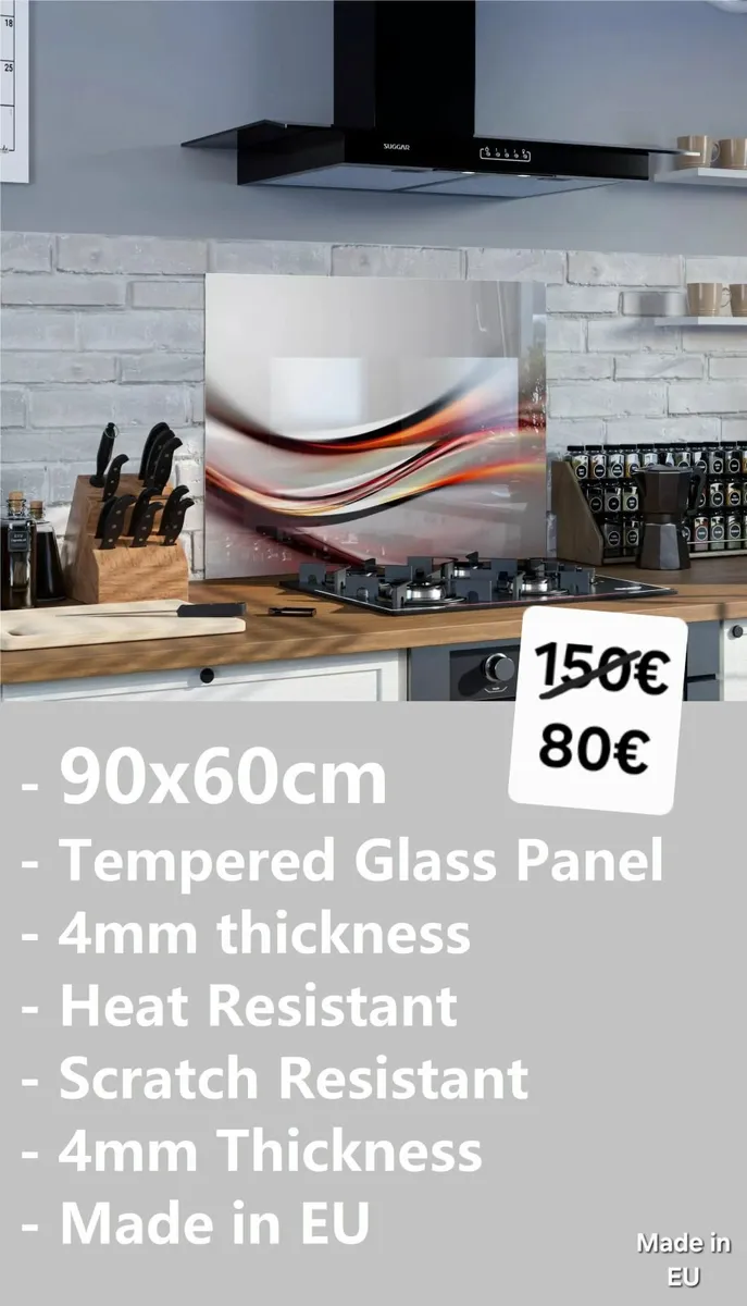 Kitchen Glass Splashback Tempered Panel - Image 1