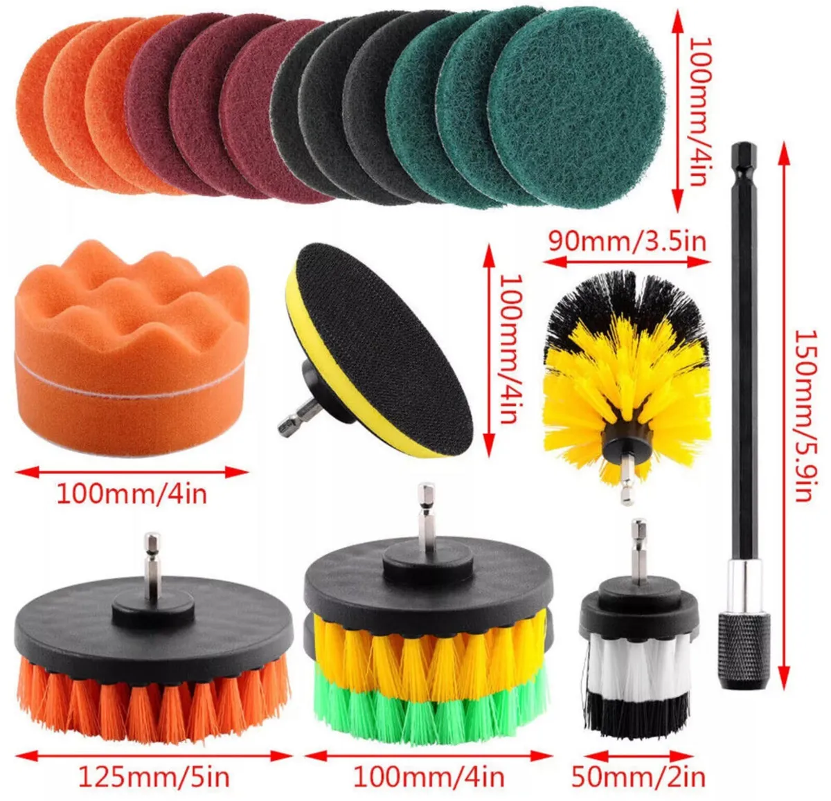 22 x Drill Cleaning Brush Attachments Set NEW - Image 2