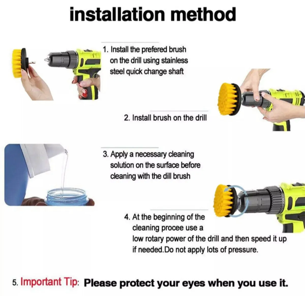 22 x Drill Cleaning Brush Attachments Set NEW - Image 4