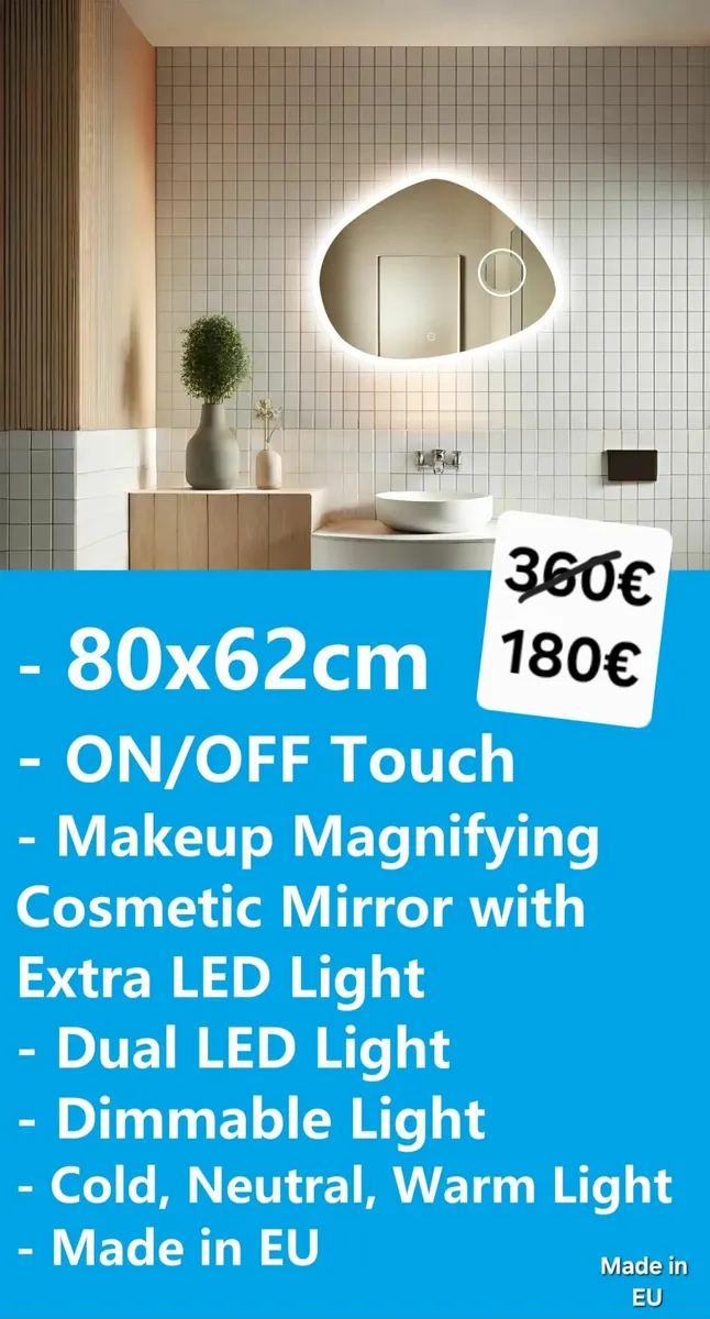 LED Bathroom Mirror Irregular Shape - Image 1