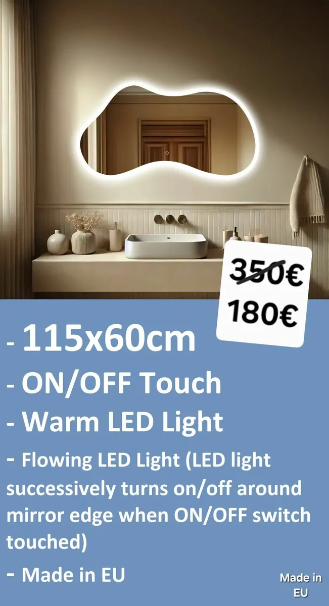 LED Bathroom Mirror Irregular Shape - Image 1