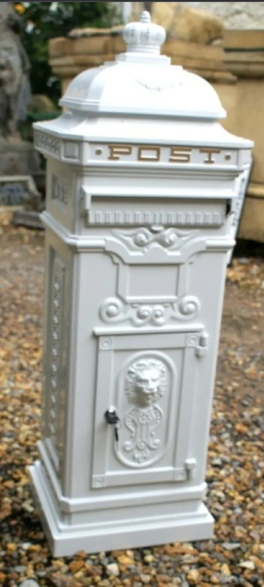 Post Box White Cast Iron - Image 2