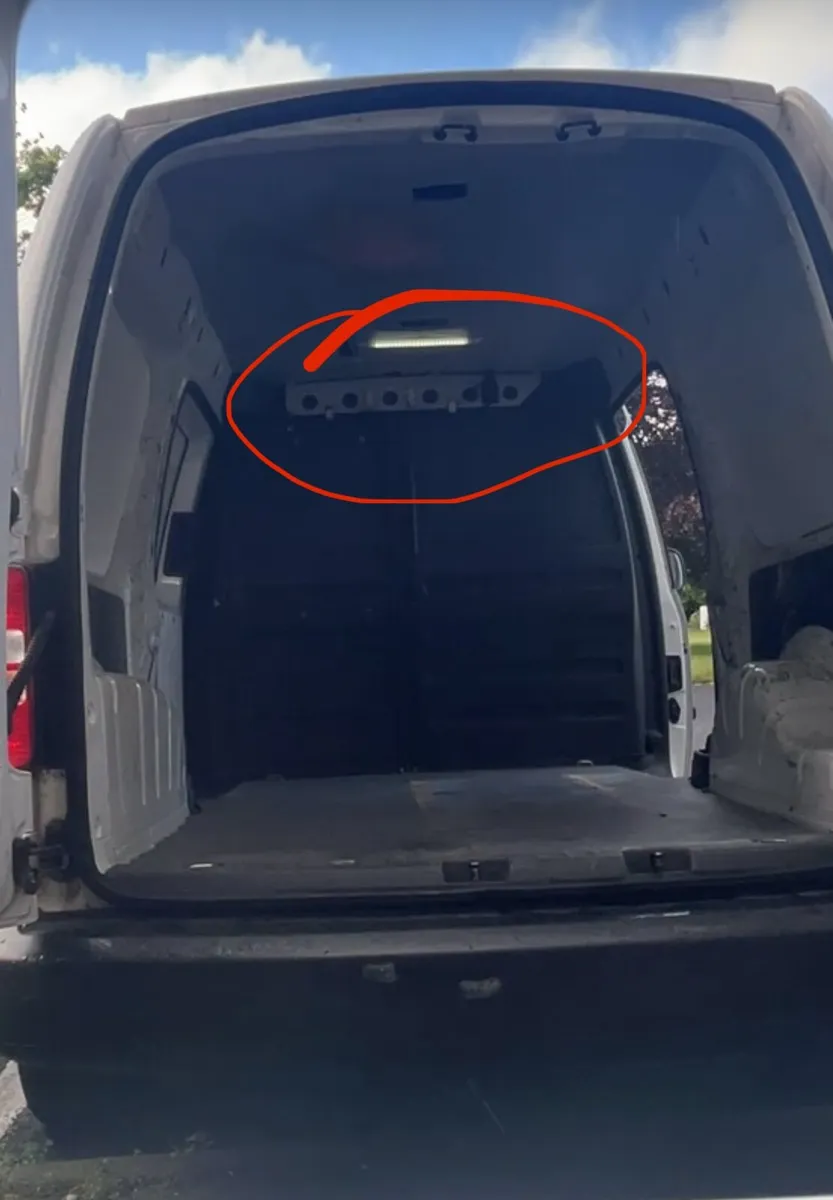 VW Caddy Bulkhead-Mounted Metal Rack with 12V Sock - Image 1