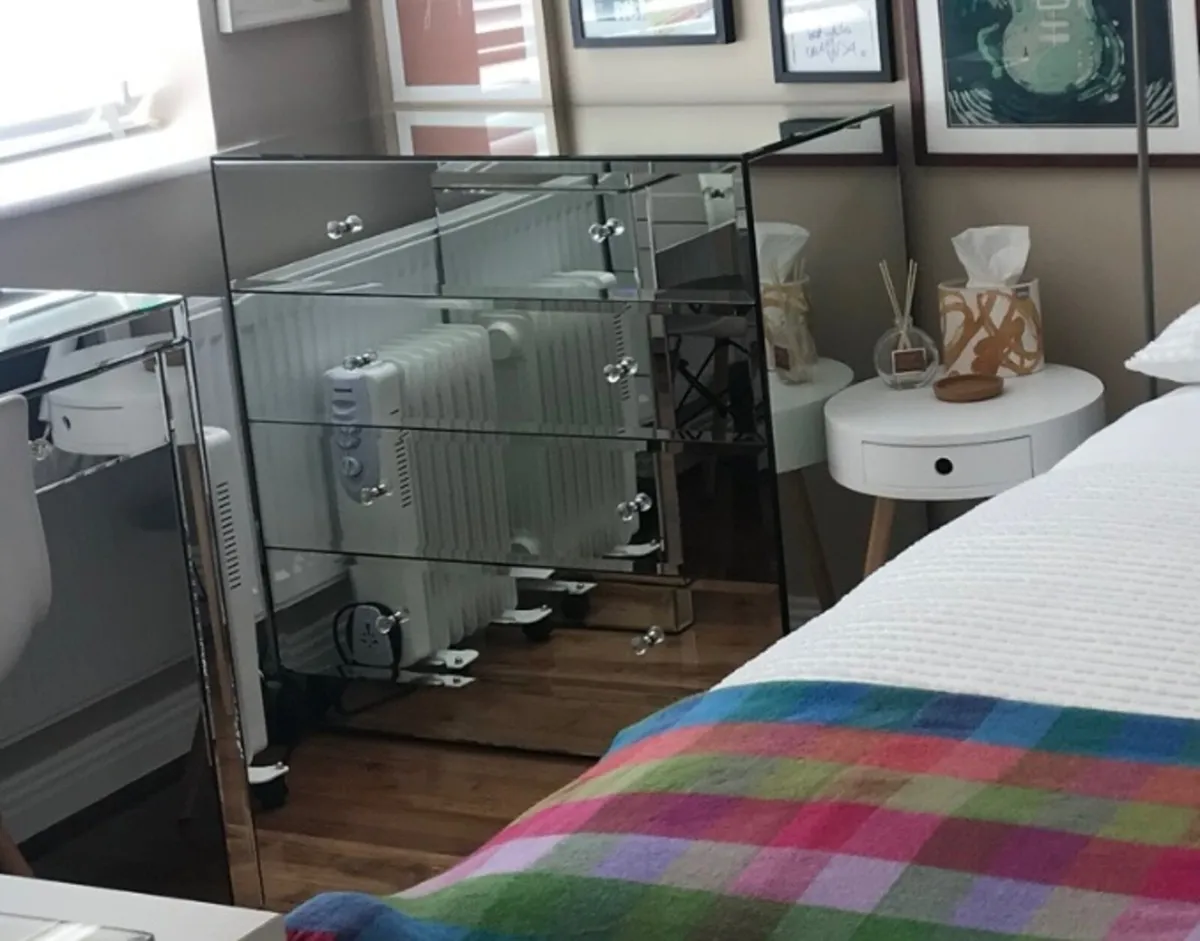 Mirrored Glass Chest of Drawers