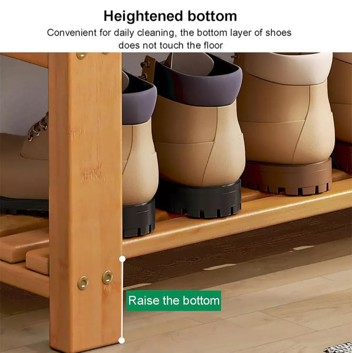 3 Tier Wooden Shoe Rack Hallway Bench - Image 4