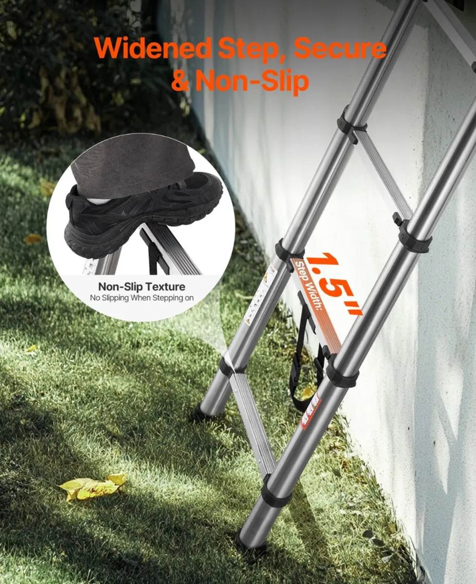 NEW 2.5m 8.5FT Telescopic Ladder - Image 2