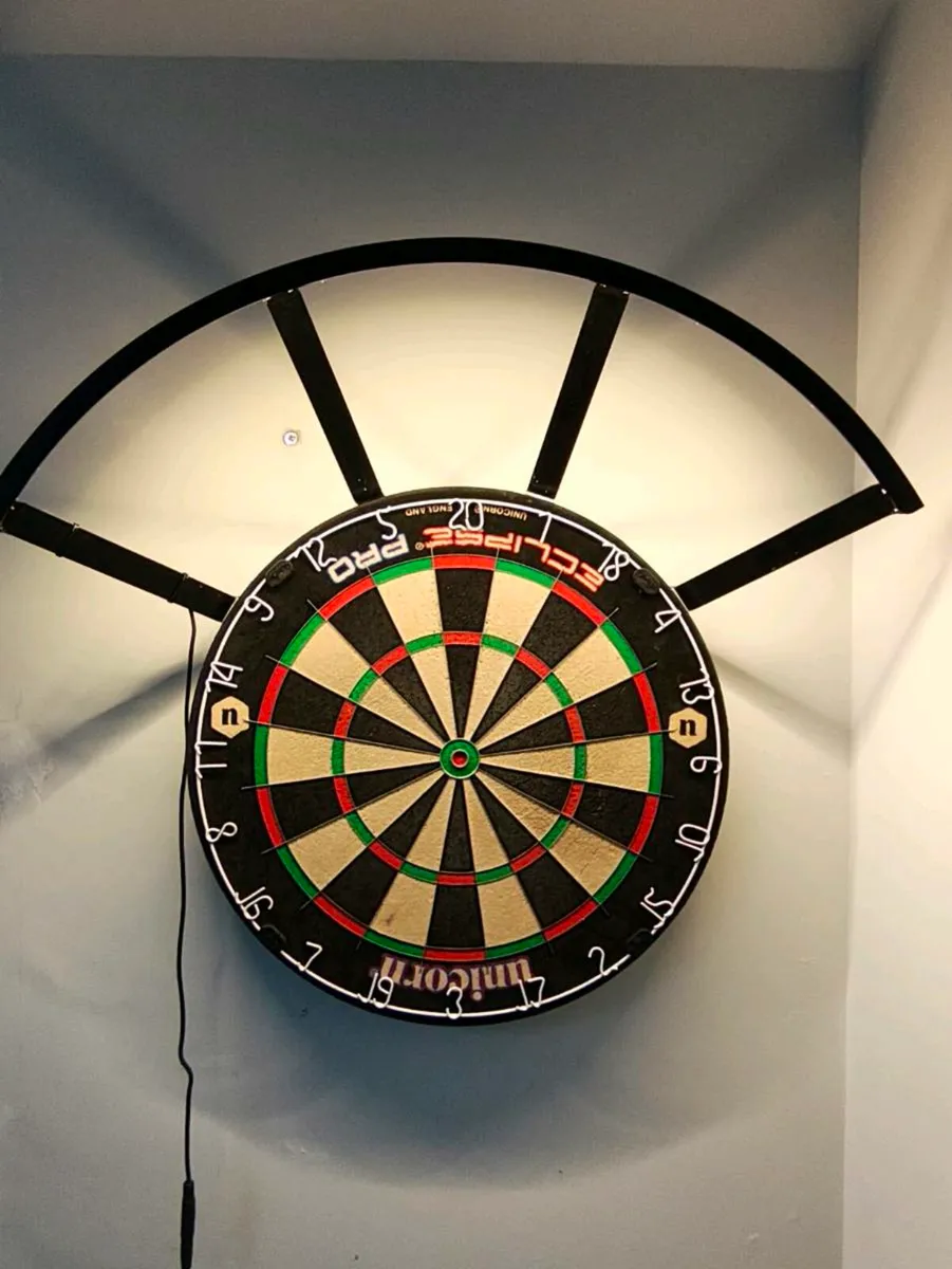 Dartboard and ring light
