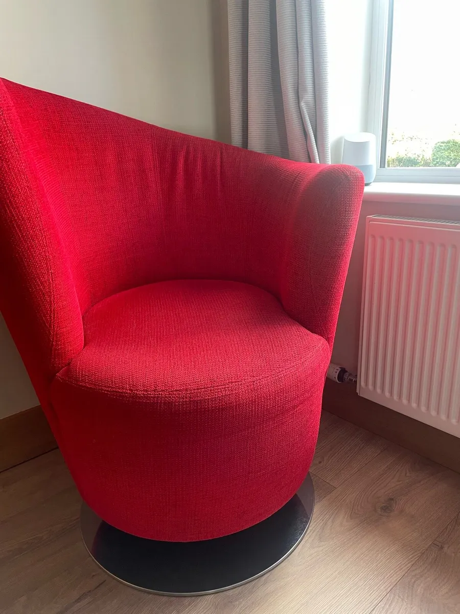 Red Swivel Arm Chair - Image 3