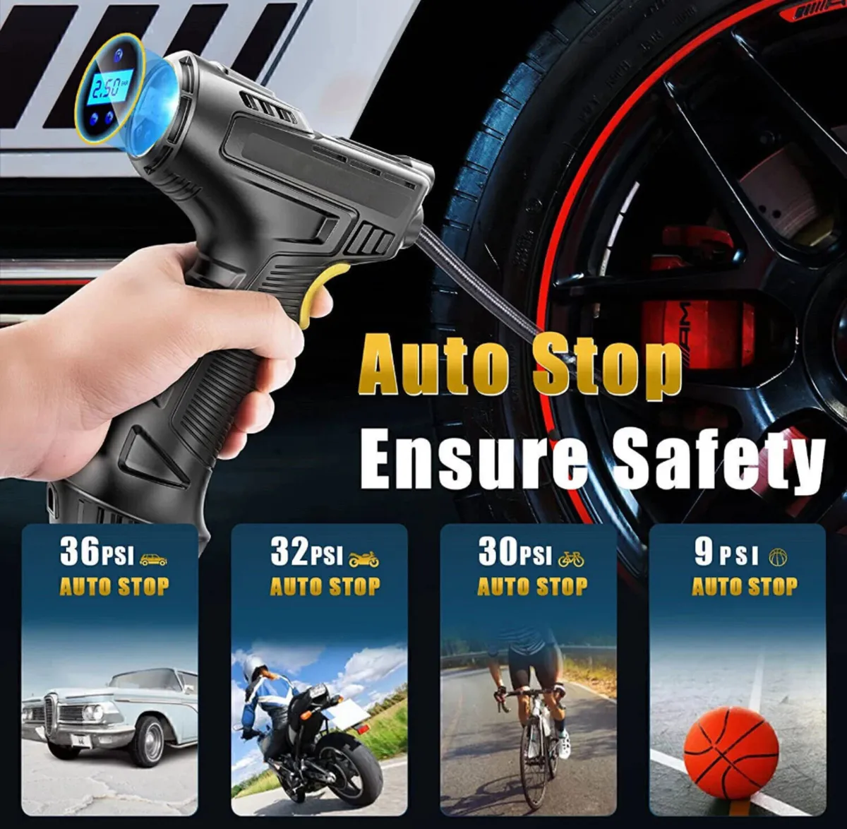 Cordless Car Bike Tyre Inflator Rechargeable NEW - Image 2