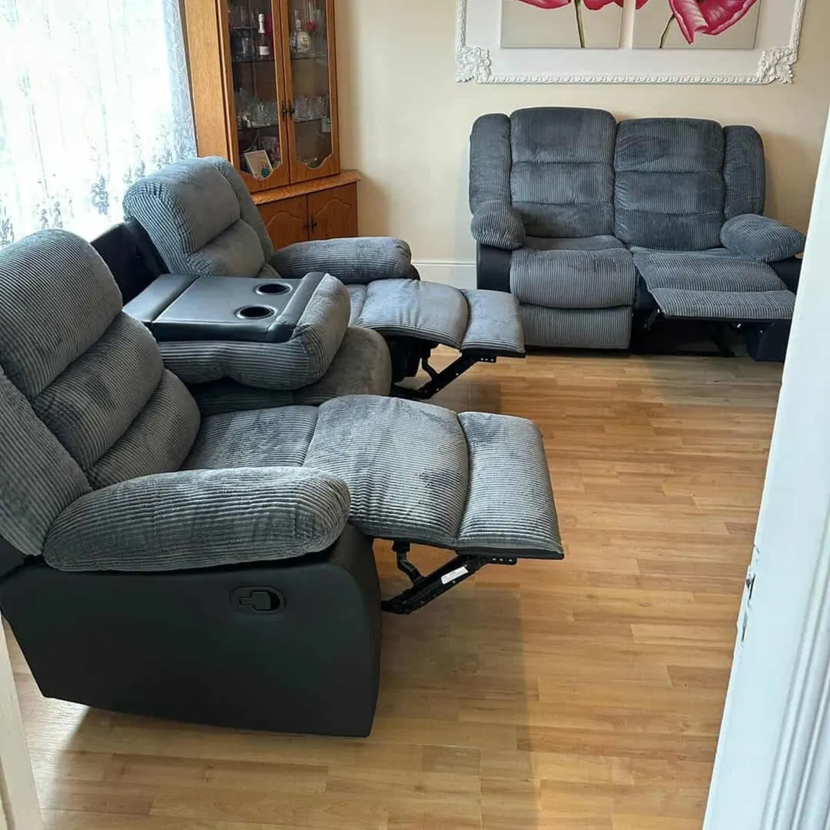 New Black & Grey Recliner Sofas