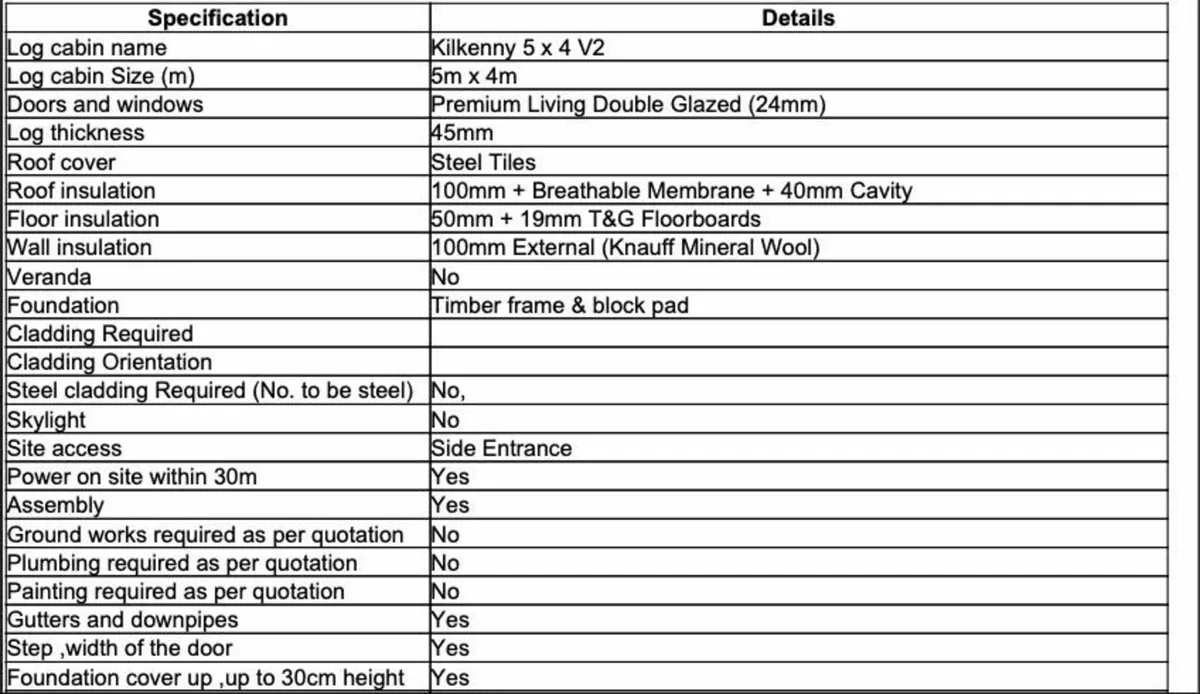 Log Cabin 5x4m Insulated - Image 4
