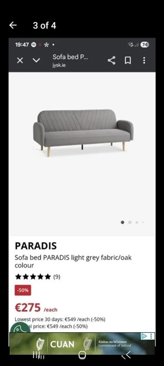 Sofa Bed - less than a year old, perfect condition - Image 1