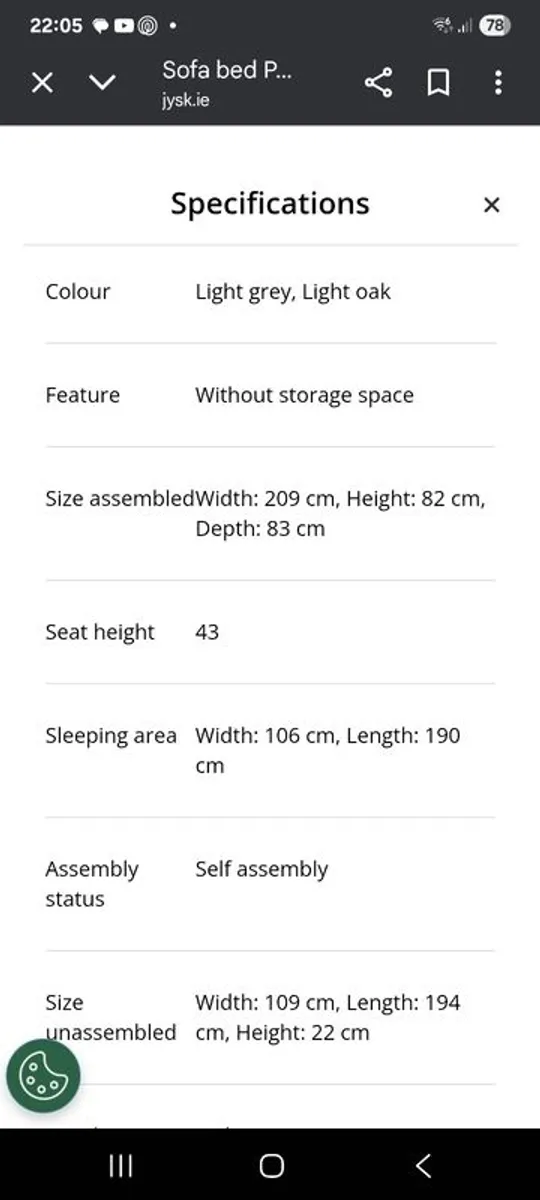 Sofa Bed - less than a year old, perfect condition - Image 4