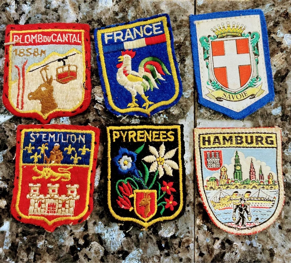 6 vintage patches