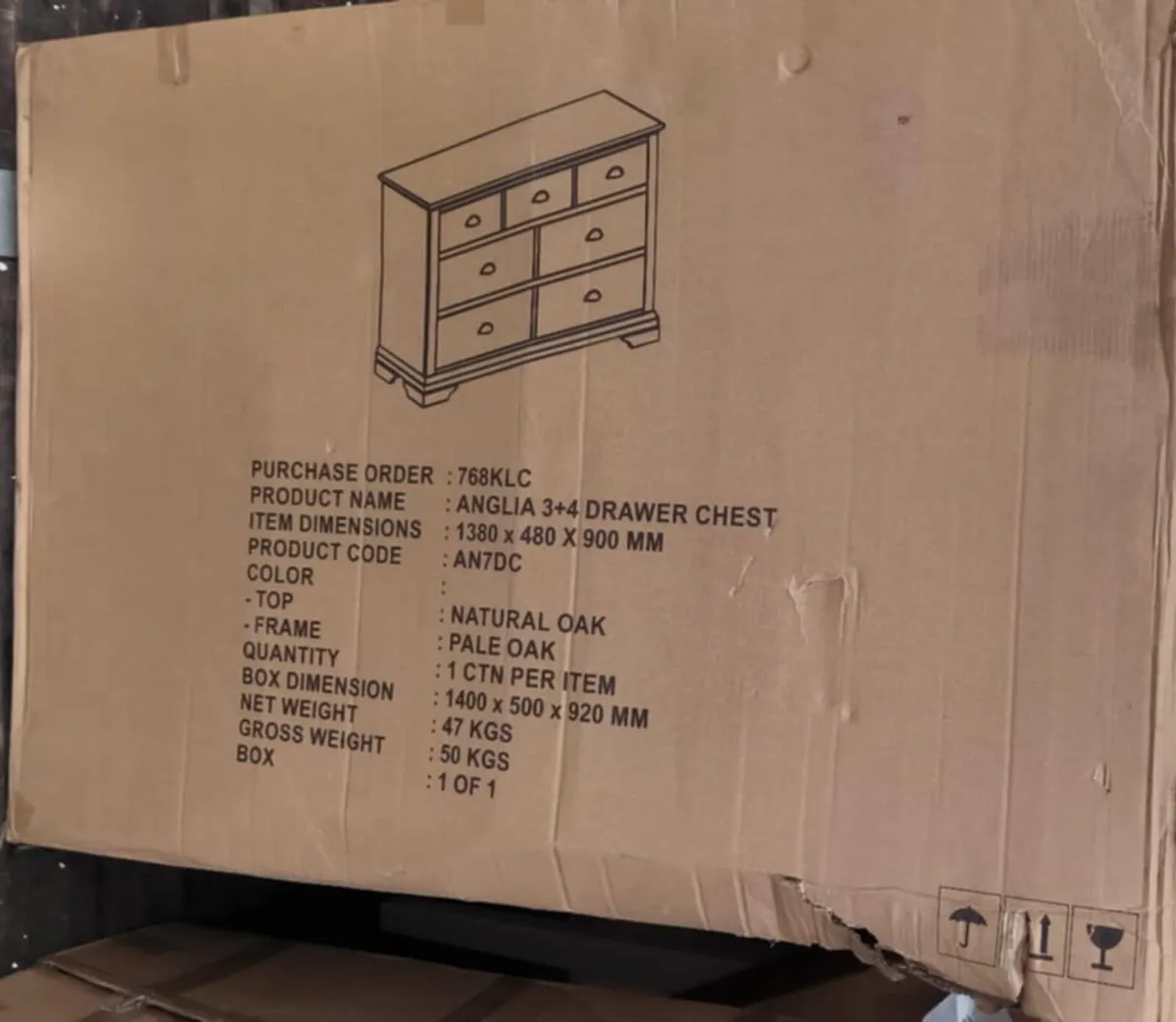 7 Oak Drawer Chest (Brand New in Box) - Image 4