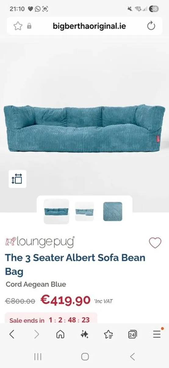 3 Seater Beanbag - Image 3