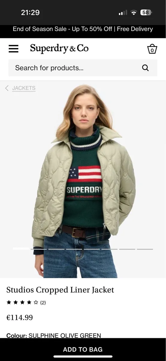 Superdry Studios Cropped Liner Jacket - Image 1