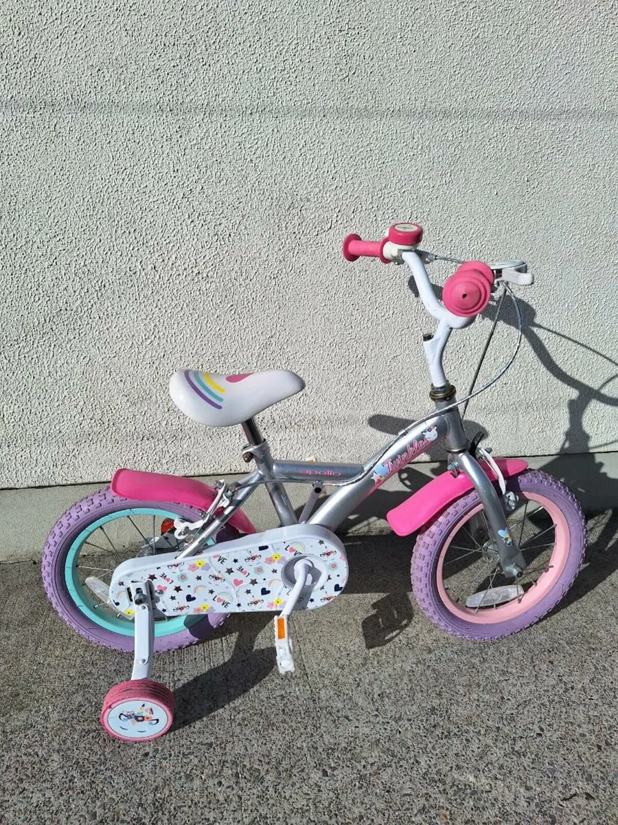 Apollo Twinkles Unicorn Kids Bike - 14" Wheel - Image 1