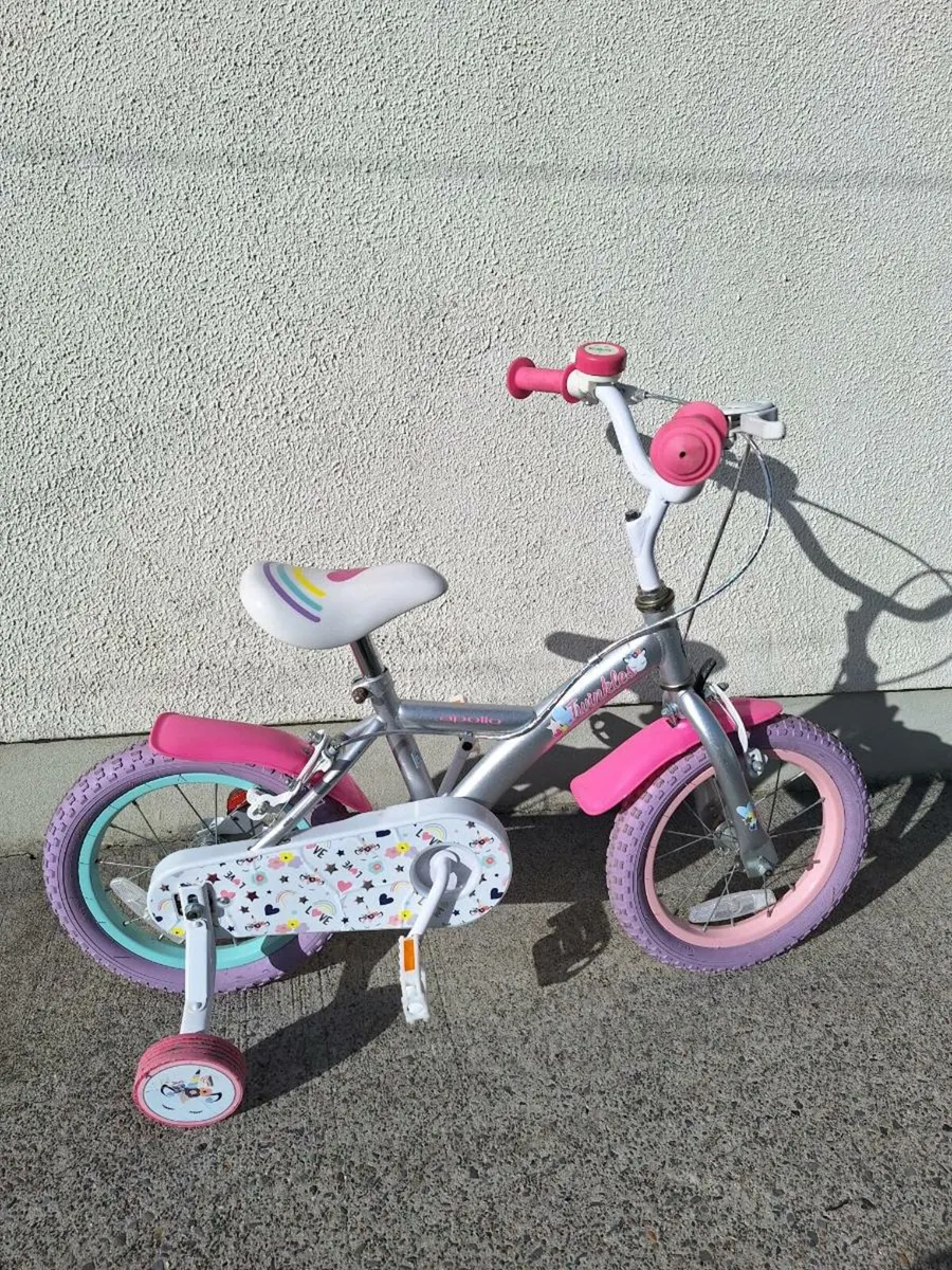 Apollo Twinkles Unicorn Kids Bike - 14" Wheel - Image 2