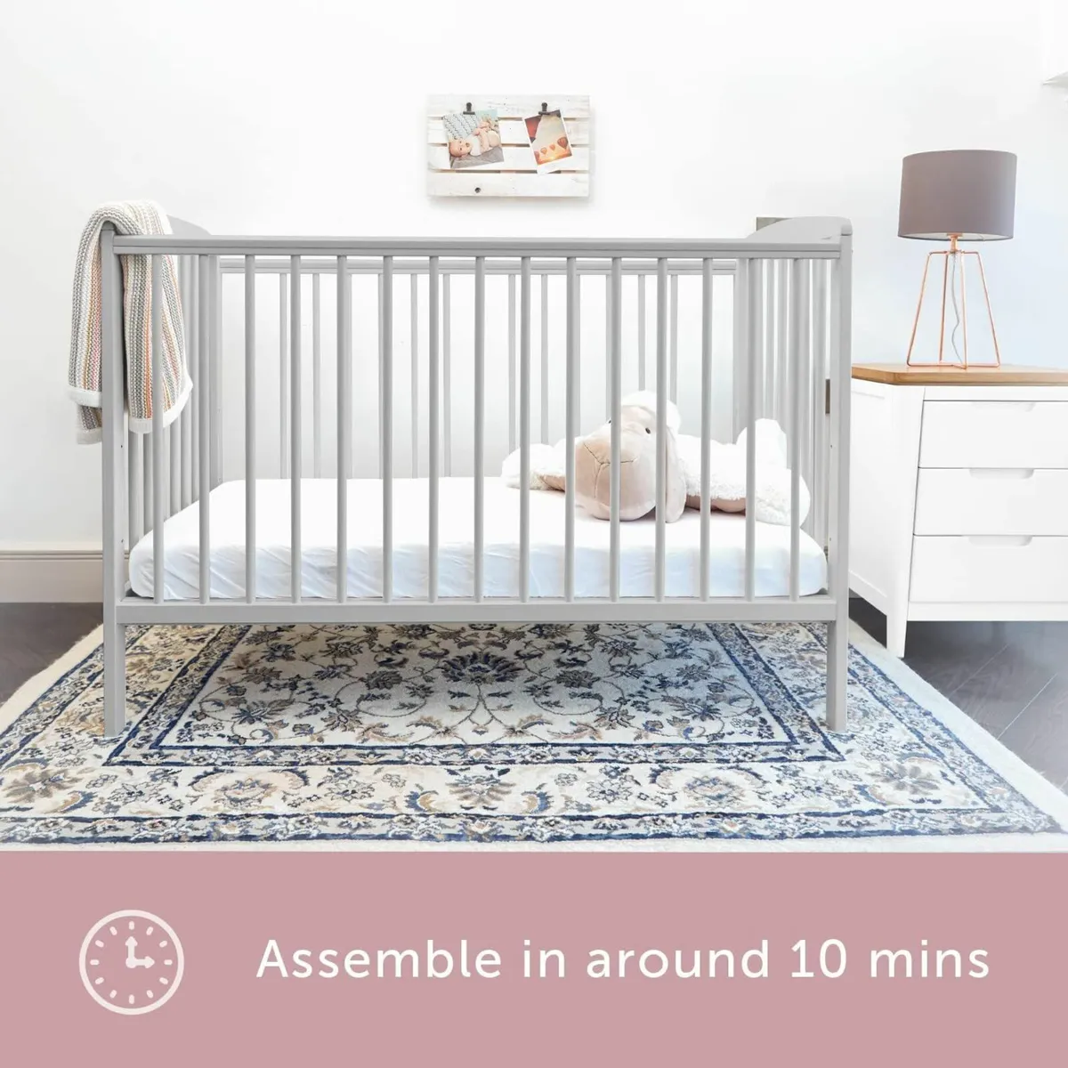 2 Grey Starlight Cots by Baby Elegance (€110 each) - Image 4
