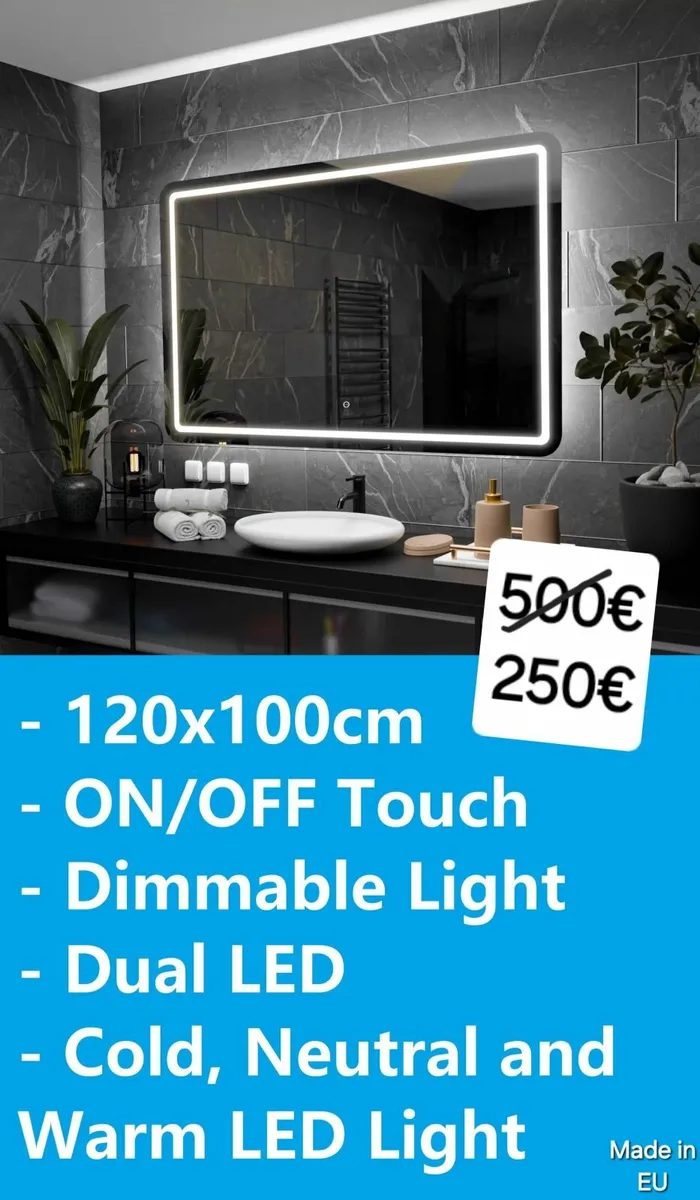 LED Bathroom Mirror 120x10cm Dual LED