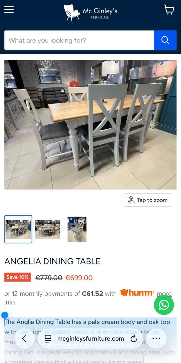 Extendable Oak Dining Table - Image 3