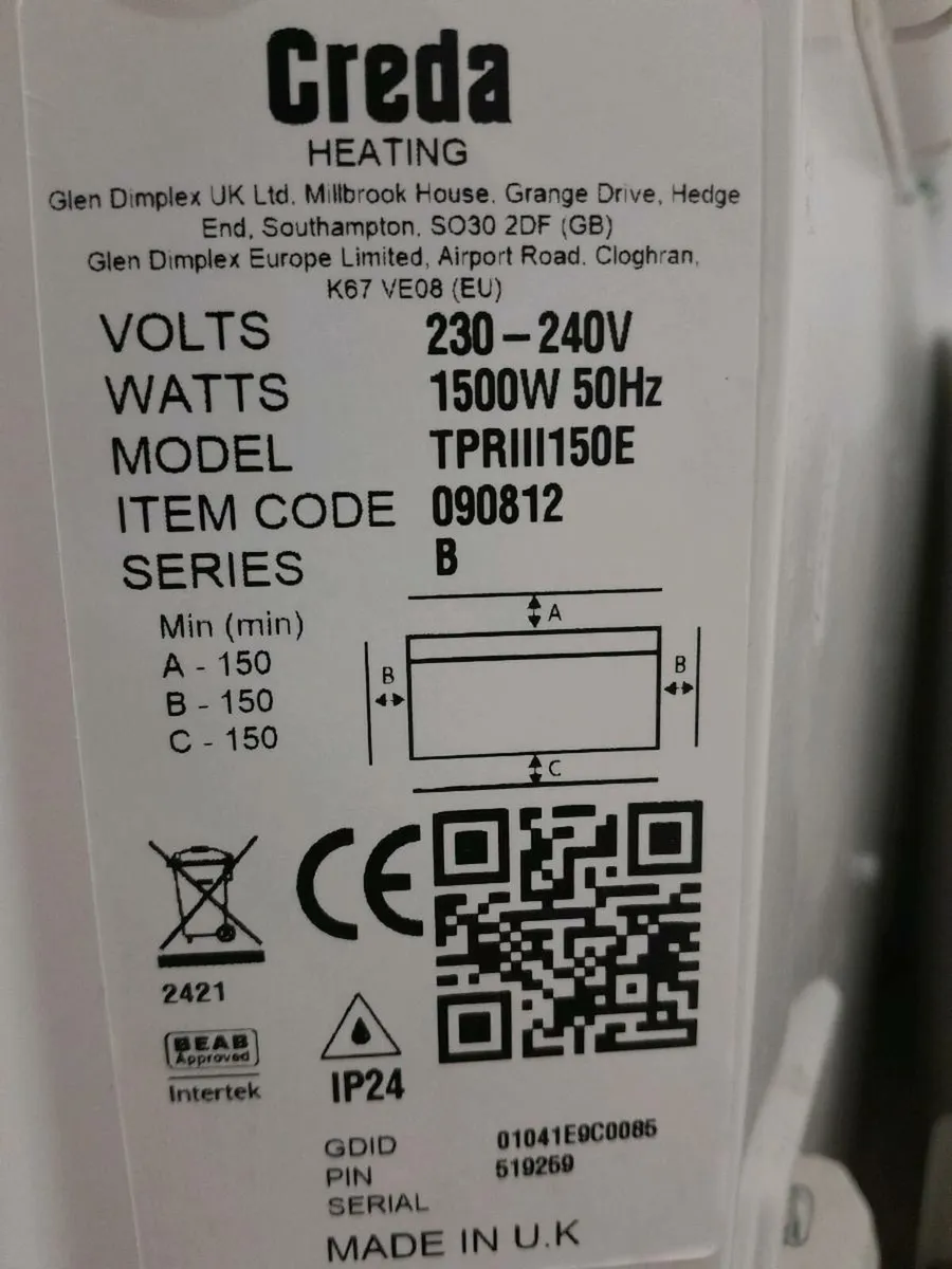 Creda Panel Heather 1500W - Image 3