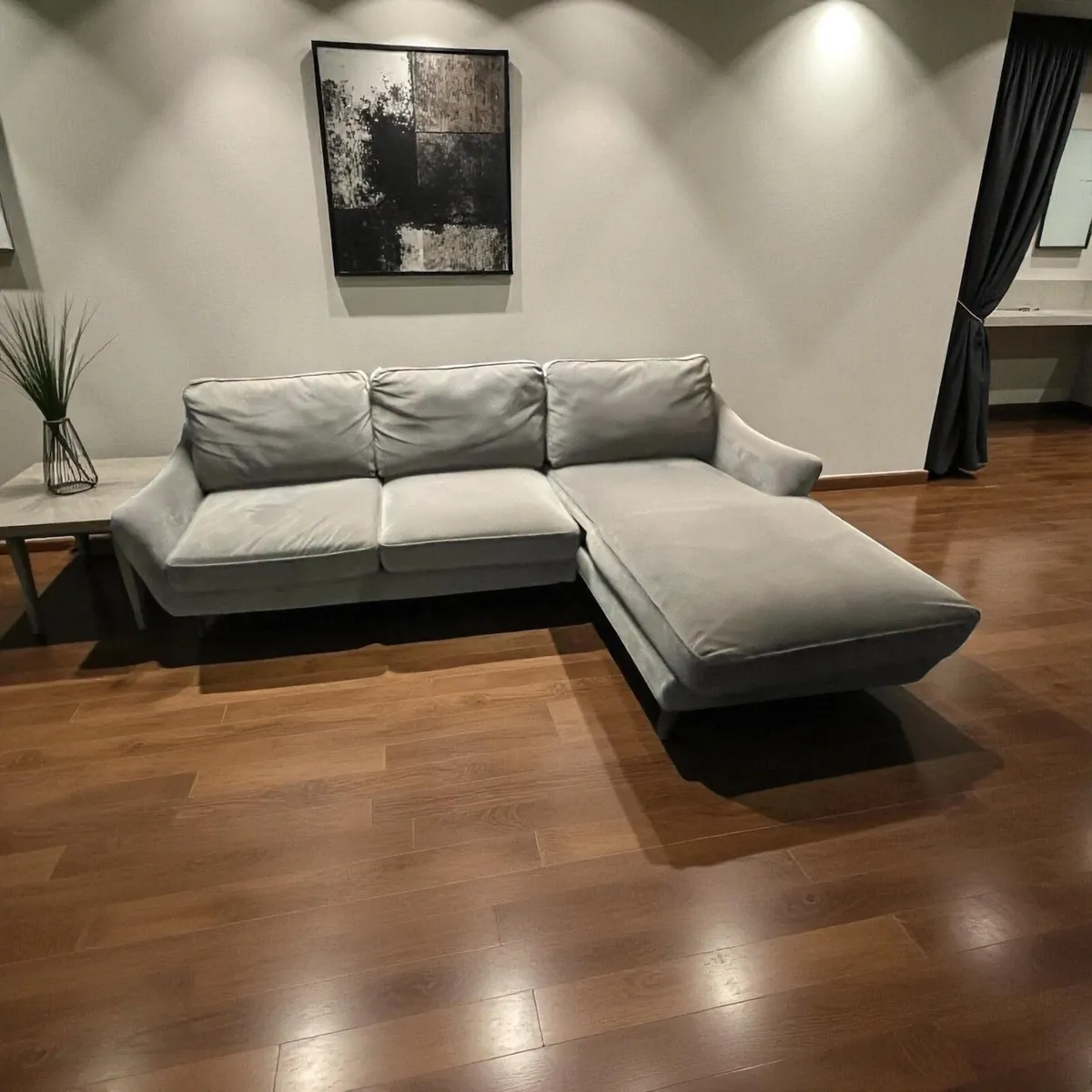 Light grey corner sofa L shaped delivery - Image 1