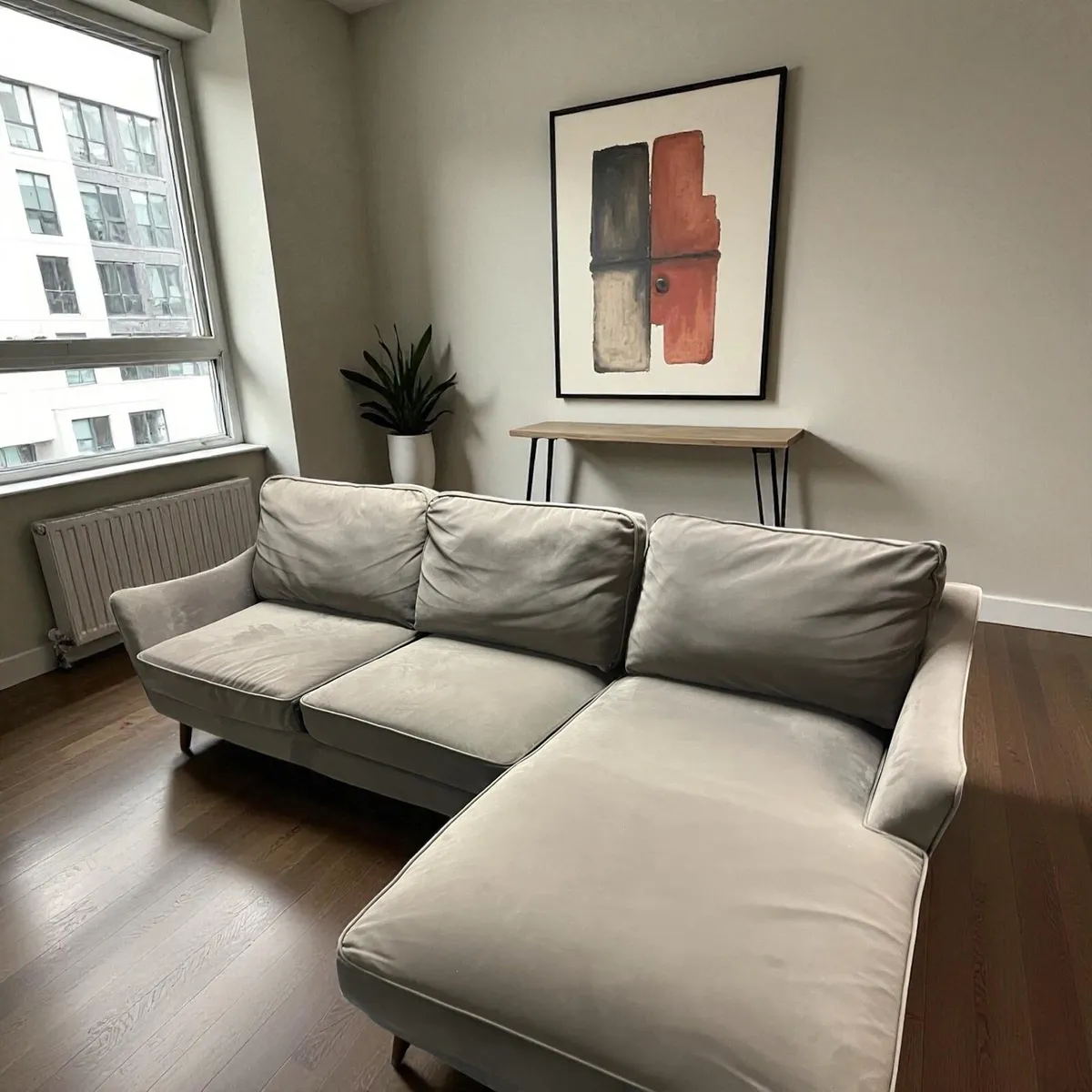 Light grey corner sofa L shaped delivery - Image 2