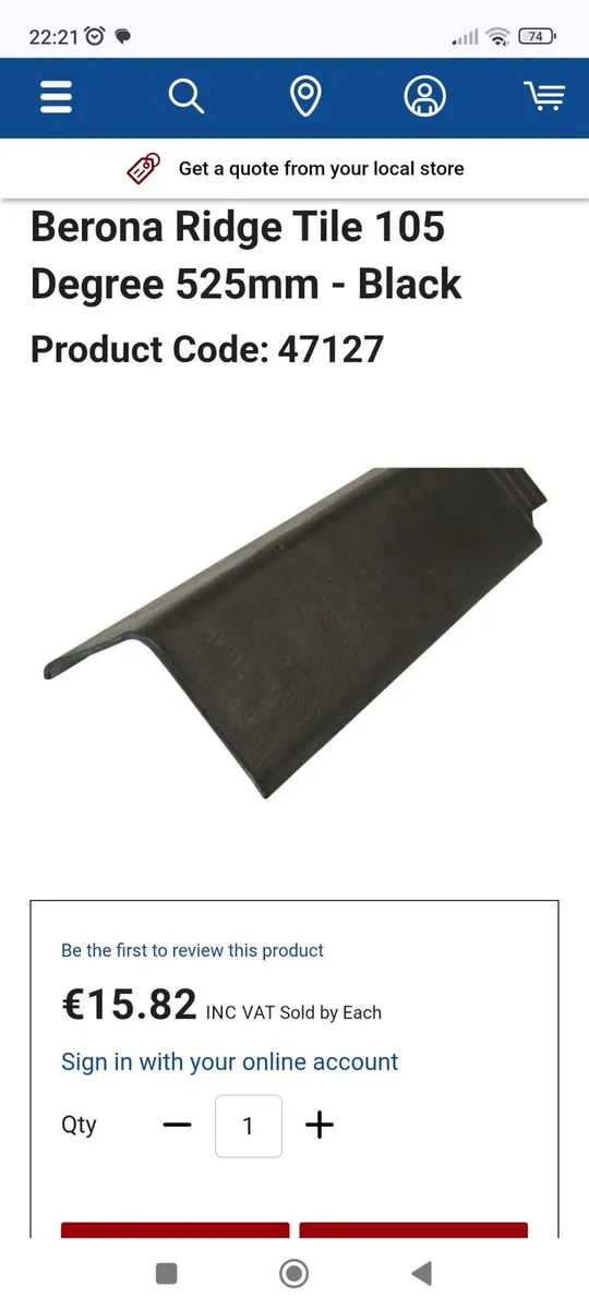 44 Unused black berona ridge caps 105 degrees