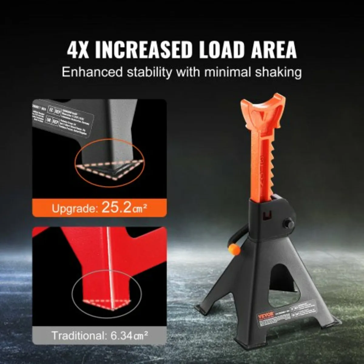 Jack Stands, 3 Ton (6,000 lbs) Capacity Car Jack S - Image 4