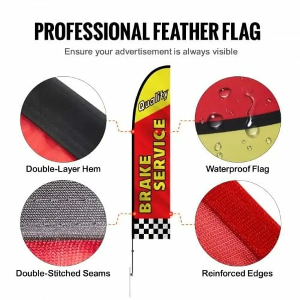 Auto Repair Advertising Feather Flag with Pole Kit - Image 4