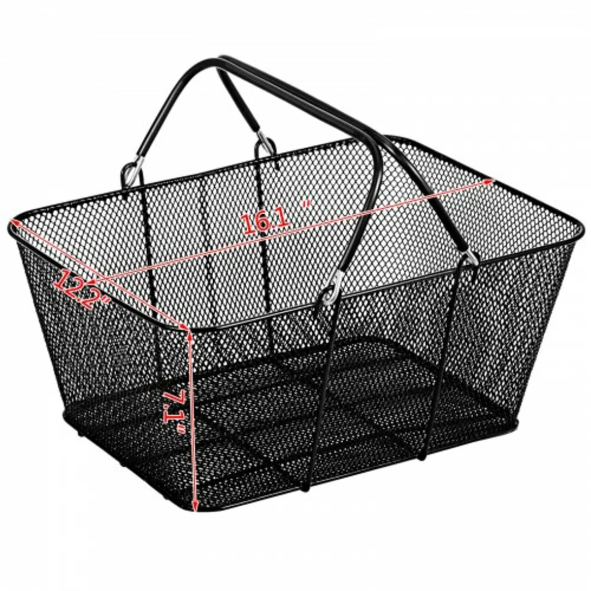 Shopping Baskets with Handles, 12PCS, Black Metal - Image 2