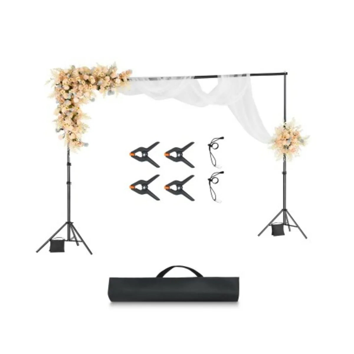 Backdrop Stand, 10 x 10 ft Adjustable Photo Backdr - Image 1
