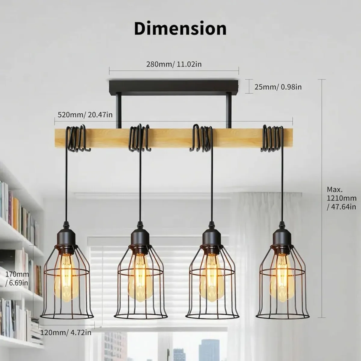 Black Kitchen Lights Ceiling,Pendant Lighting,Vint - Image 2