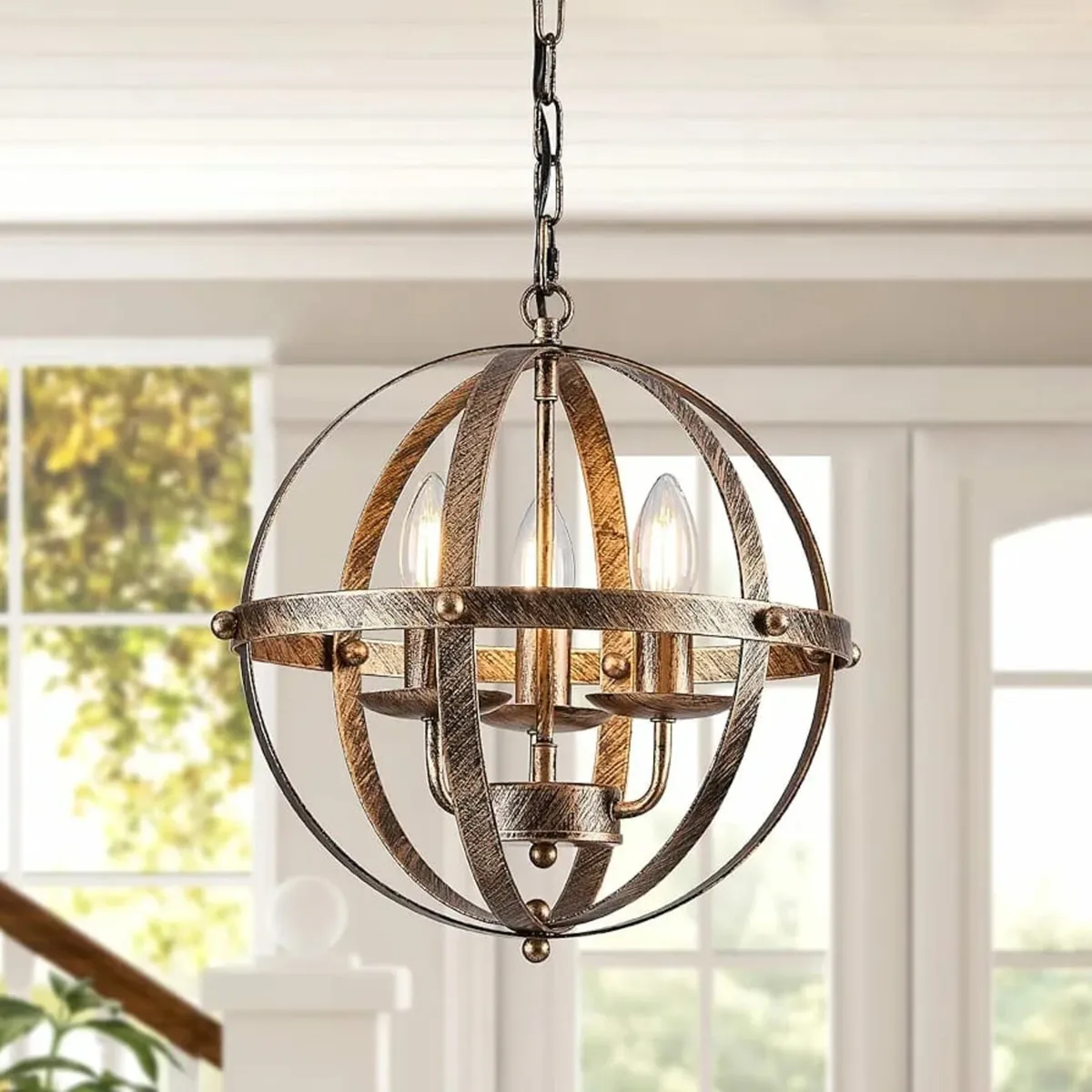 Pendant Light Industrial Globe Farmhouse Lighting - Image 1