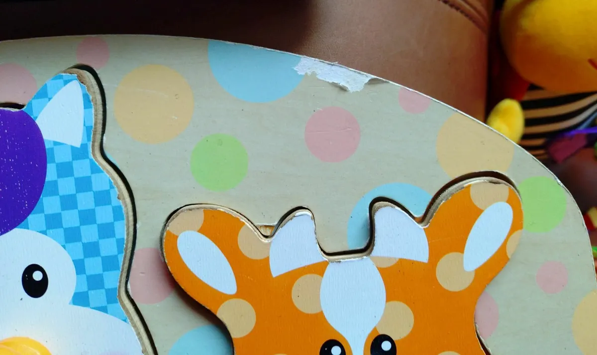 Two Babies Timber Jigsaw Puzzles (used). - Image 2