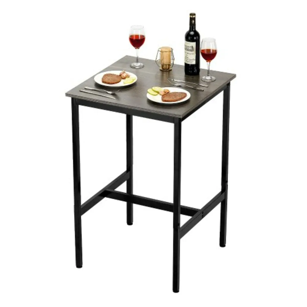 Bar Table, Sturdy Metal Frame High Top Pub Table, - Image 1