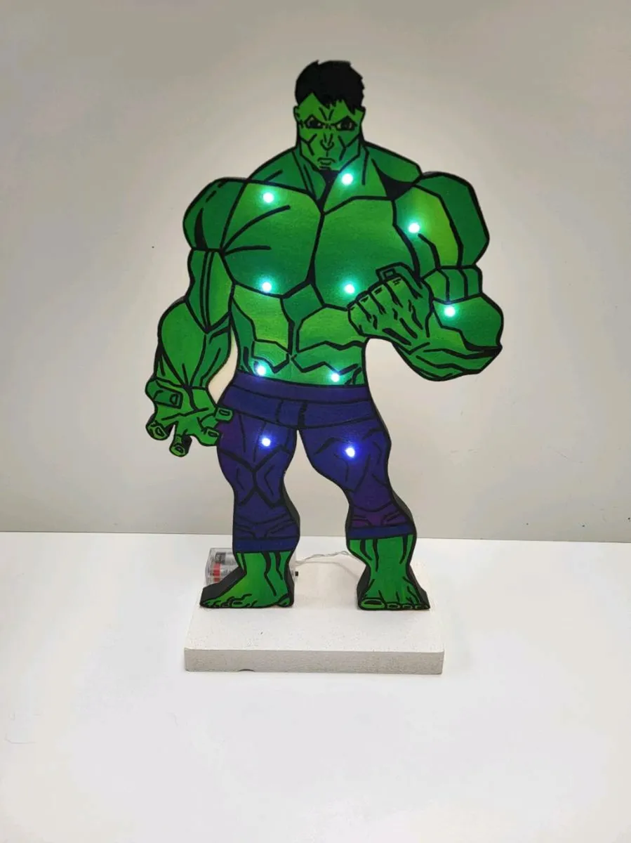 Hulk character Led Lamp - Handmade - Image 1