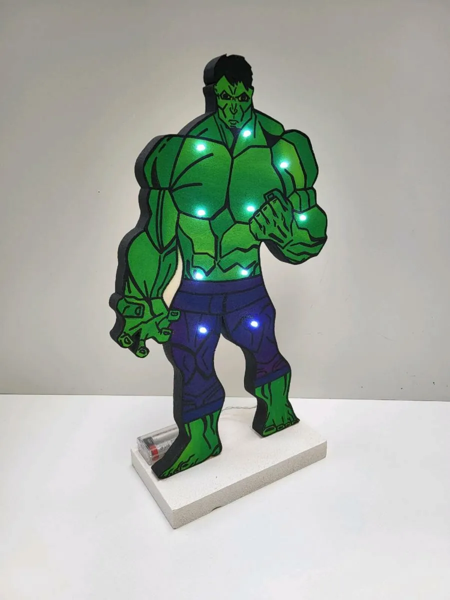 Hulk character Led Lamp - Handmade - Image 2