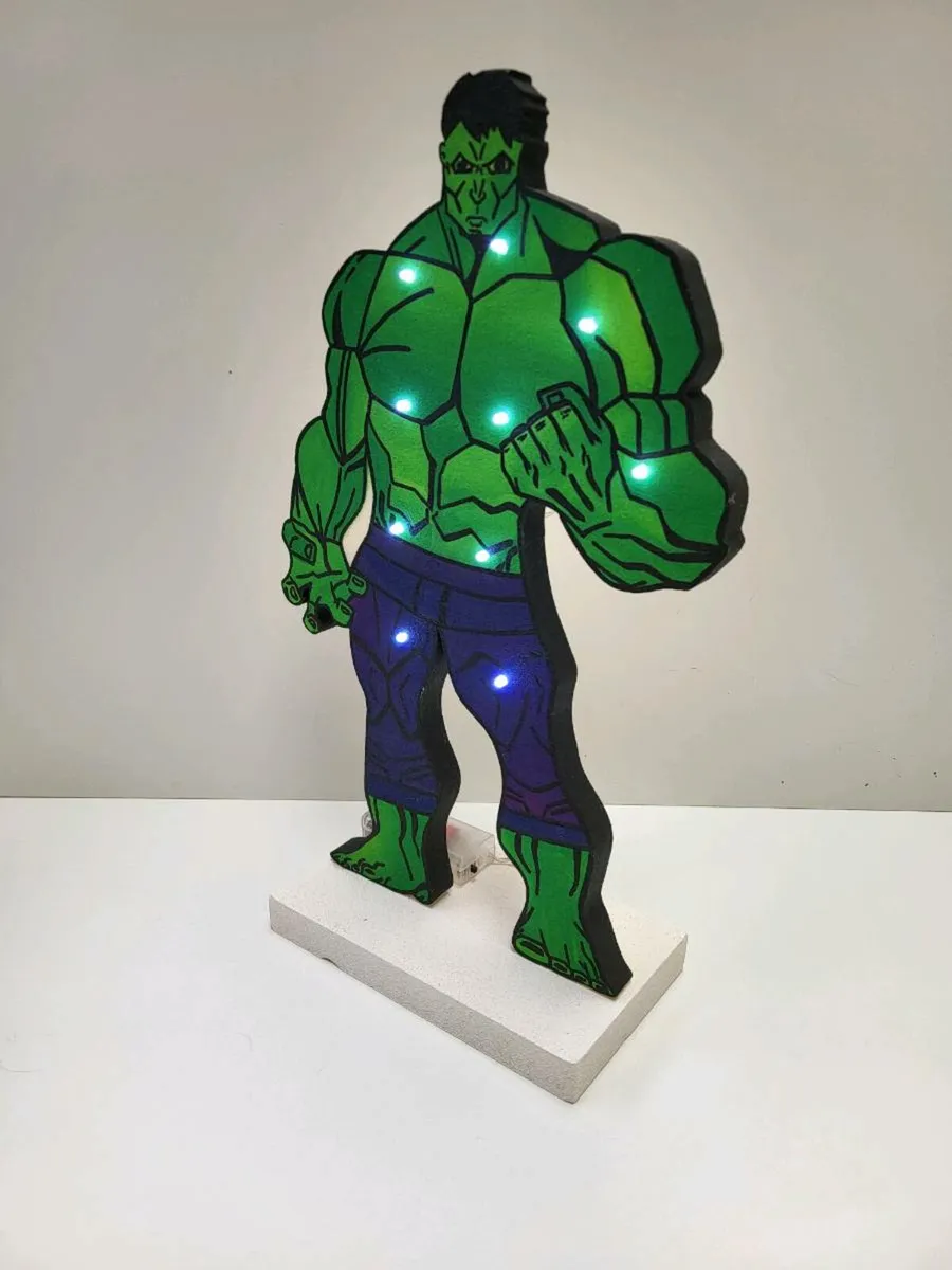 Hulk character Led Lamp - Handmade - Image 3