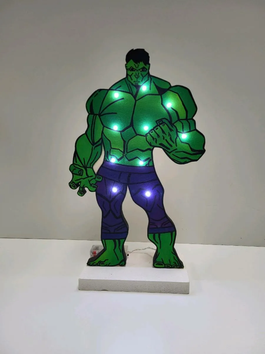 Hulk character Led Lamp - Handmade - Image 4
